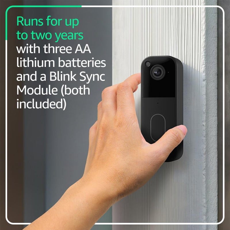Blink Video Doorbell (newest model) – Head-to-toe HD view, two-year battery life, and simple setup. Sync Module Core included – System (Black) - Image 3